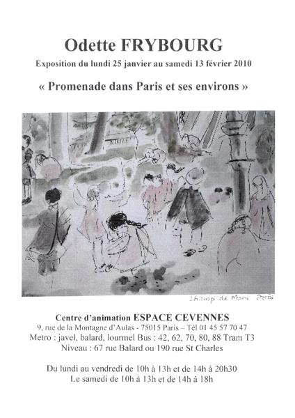 Promenade dans Paris et ses environs - Exposition personnelle - Odette Frybourg